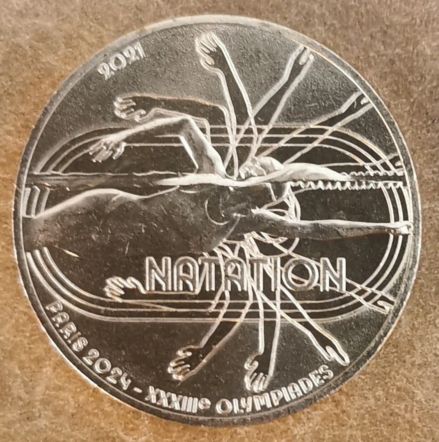 1/4 Euro Francúzsko 2021 - OH 2024 - Plávanie (UNC)