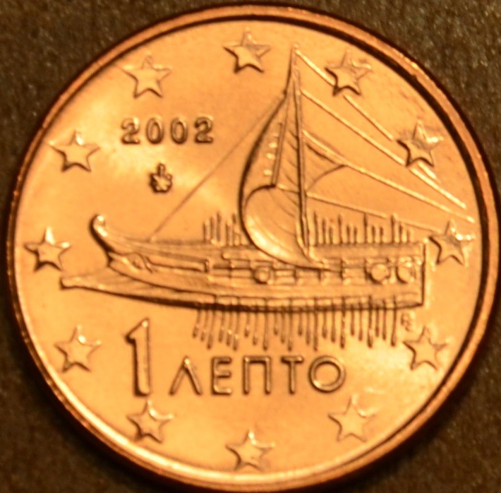 1 cent Grécko "F" 2002 (UNC)