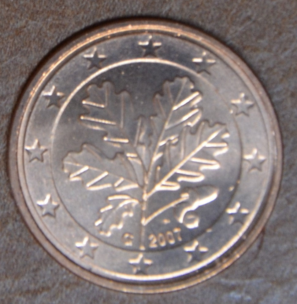 1 cent Nemecko 2007 "G" (UNC)
