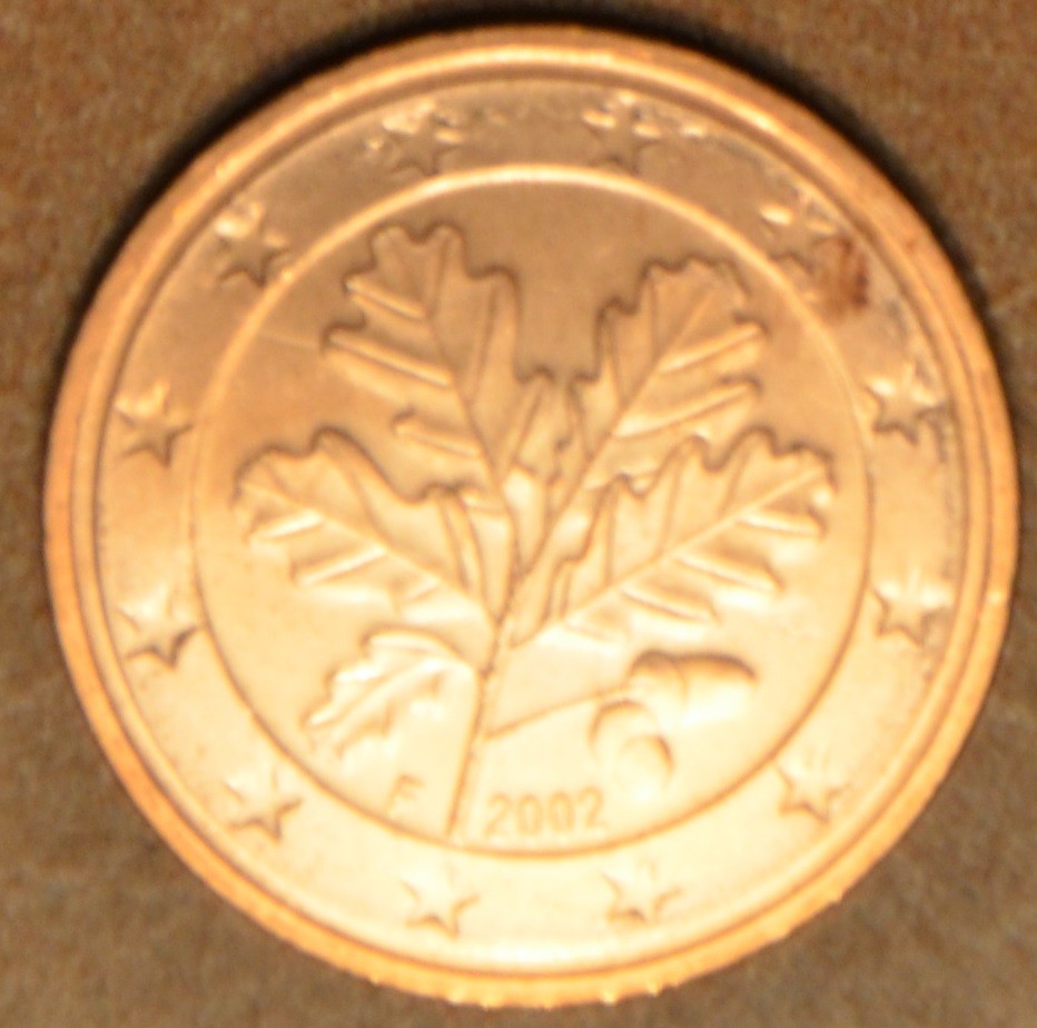 1 cent Nemecko 2002 "F" (UNC)