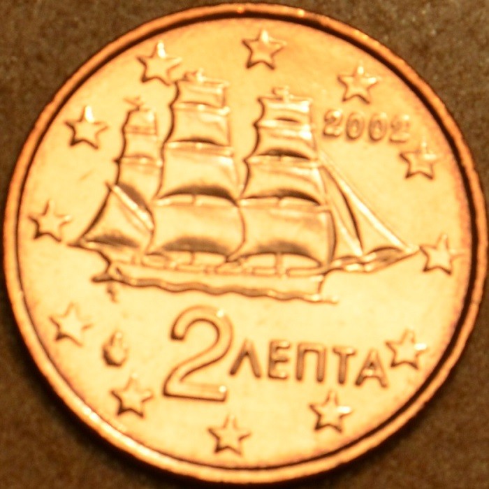 2 cent Grécko "F" 2002 (UNC)