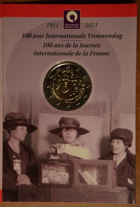 2 Euro Belgicko 2011 - 100. výročie MDŽ (BU karta)