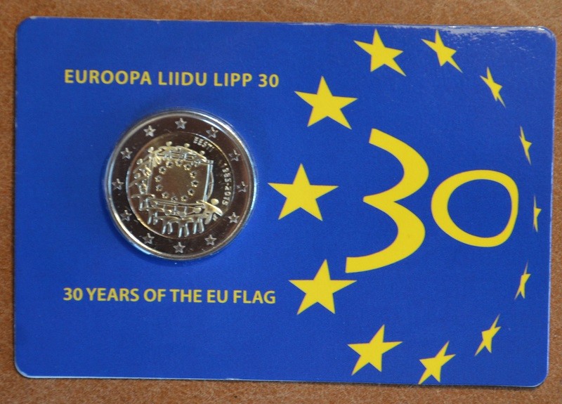 2 Euro Estónsko 2015 - 30 rokov Europskej vlajky (BU karta)