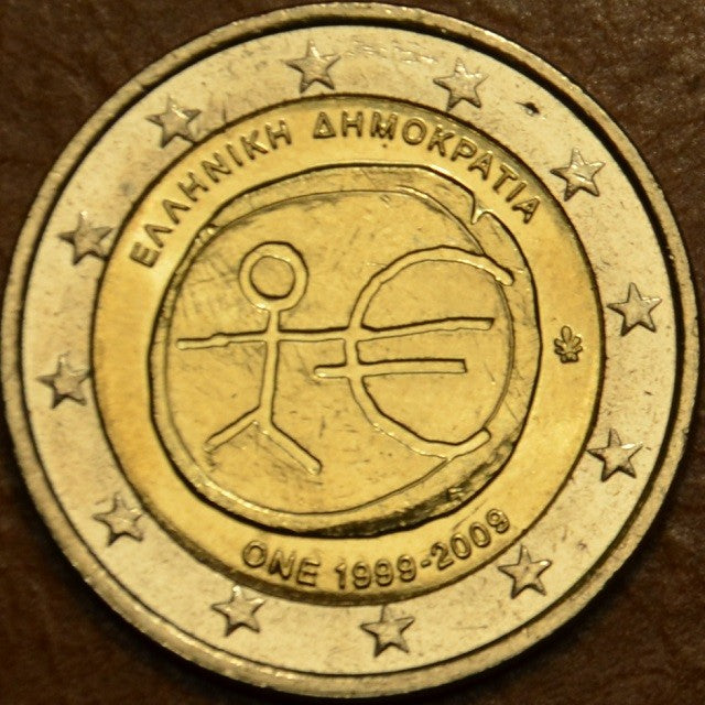 2 Euro Grécko 2009 - 10. výročie hospodárskej a menovej únie (UNC)