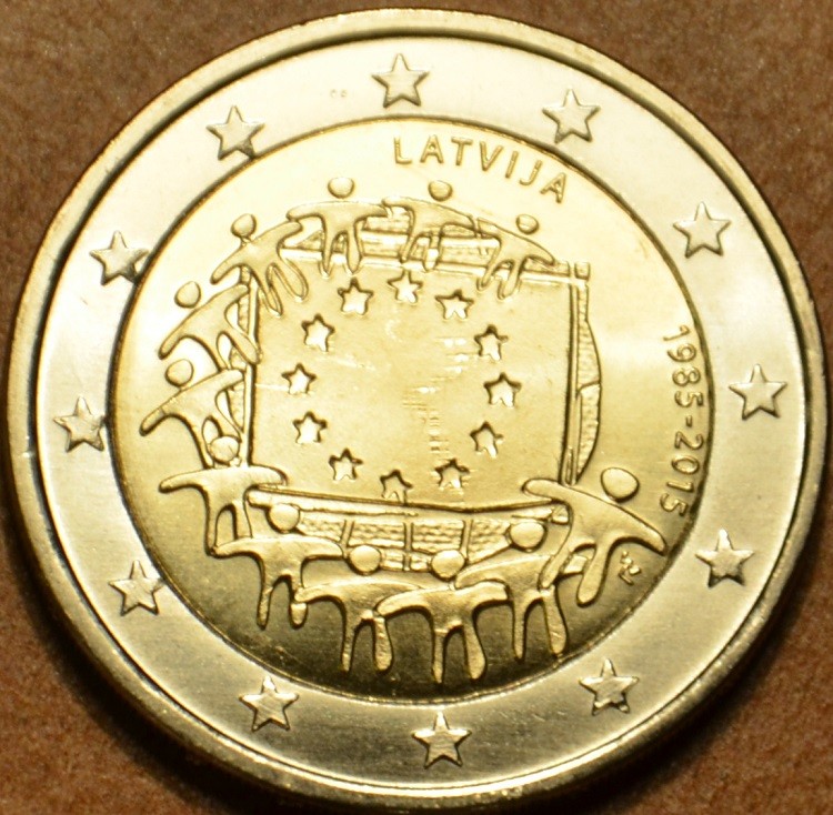 2 Euro Lotyšsko 2015 - 30 rokov Europskej vlajky (UNC)