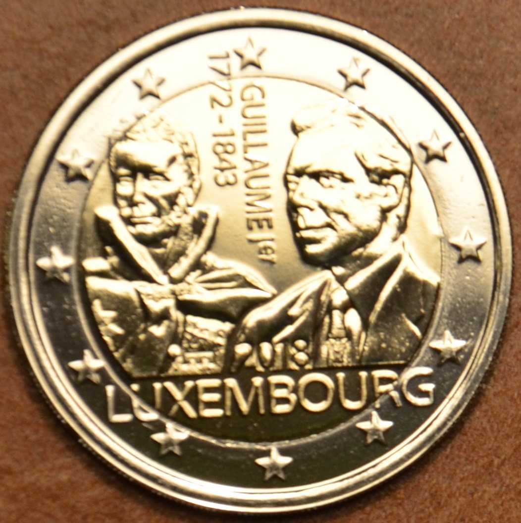2 Euro Luxembursko 2018 - 175. výročie úmrtia veľkovojvodu Guillaumea I. so značkou holandskej mincovne (UNC)