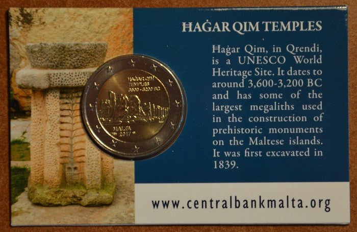 2 Euro Malta 2017 - francúzska značka - Hagar Qim (BU karta)