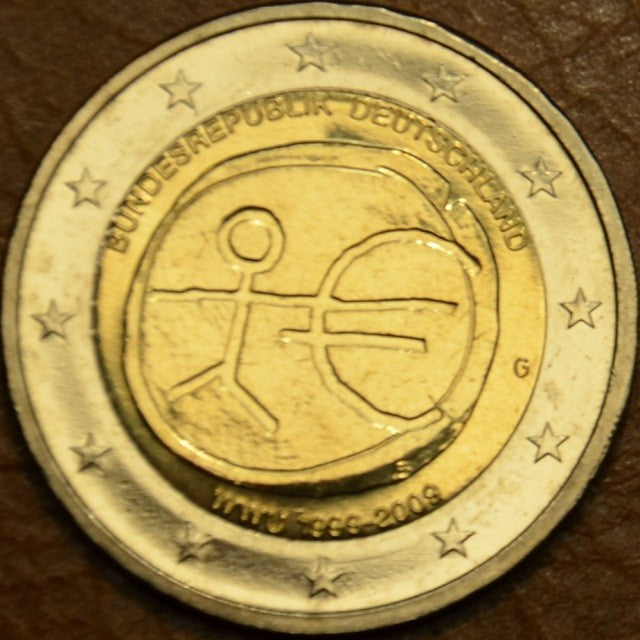 2 Euro Nemecko 2009 "G" 10. výročie hospodárskej a menovej únie (UNC)