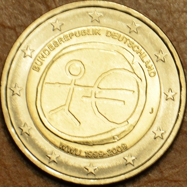 2 Euro Nemecko 2009 "J" 10. výročie hospodárskej a menovej únie (UNC)
