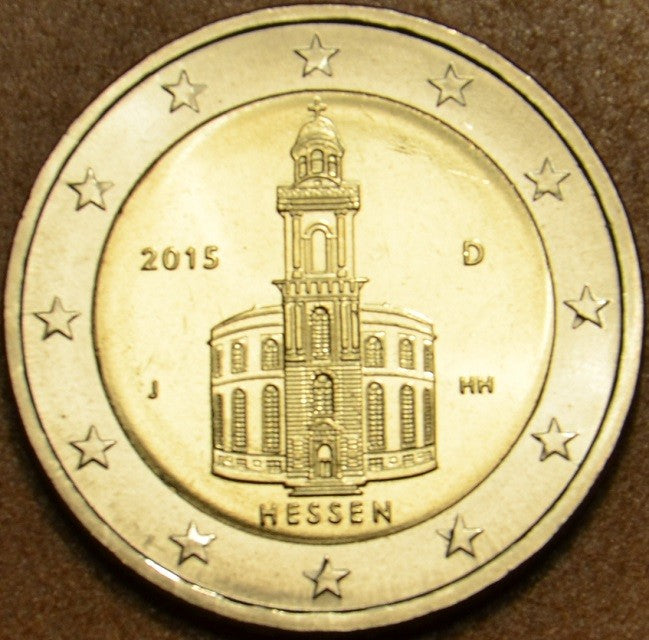 2 Euro Nemecko 2015 "J" Hessen: kostoľ sv. Pavla (UNC)
