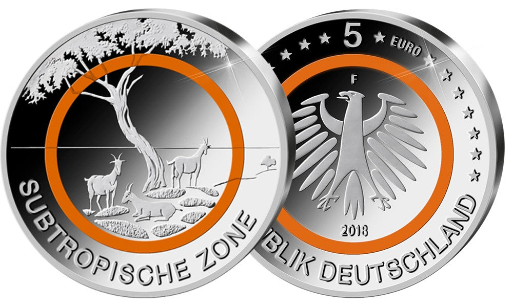 5 Euro Nemecko 2018 "G" Subtropické pásmo (UNC)