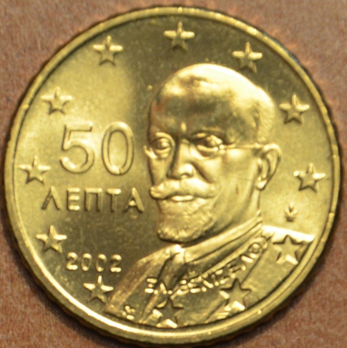 50 cent Grécko "F" 2002 (UNC)