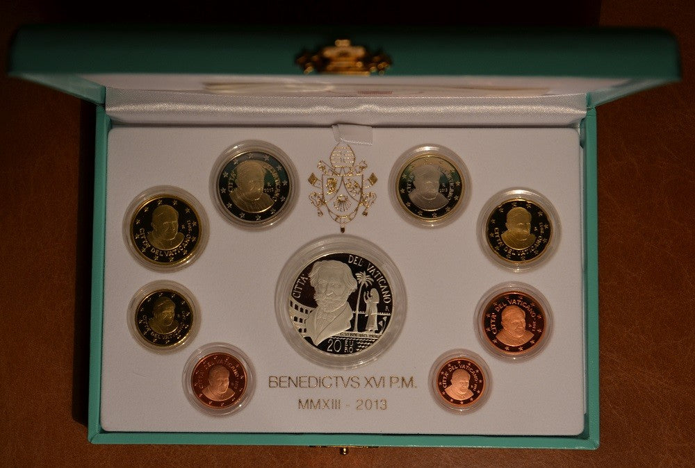 Vatikán 2013 sada 8 mincí + 20 Euro Ag minca (Proof)