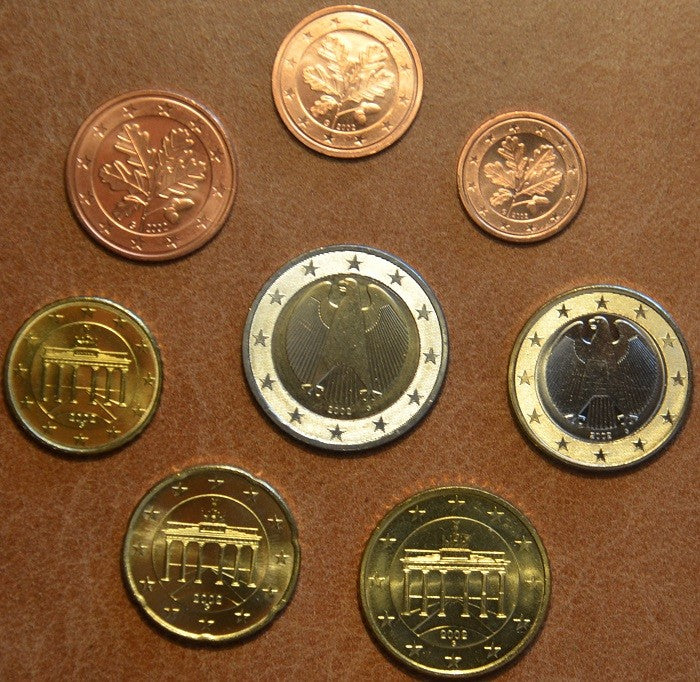 Sada 8 nemeckých mincí 2002 "G" (UNC)
