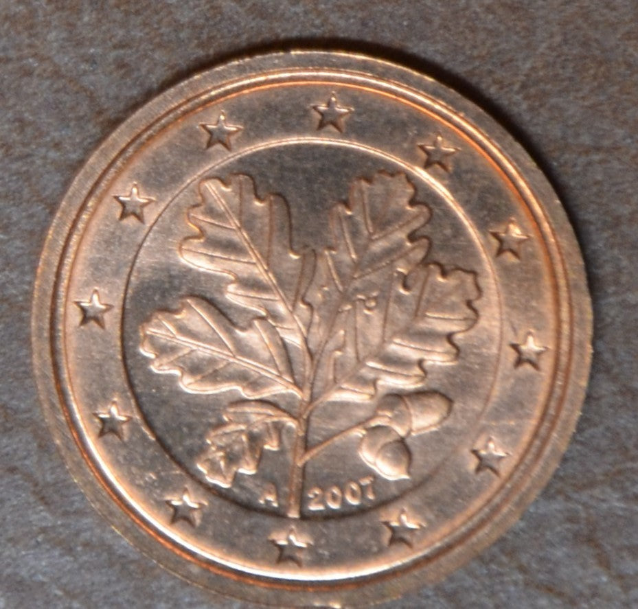 1 cent Nemecko 2007 "A" (UNC)
