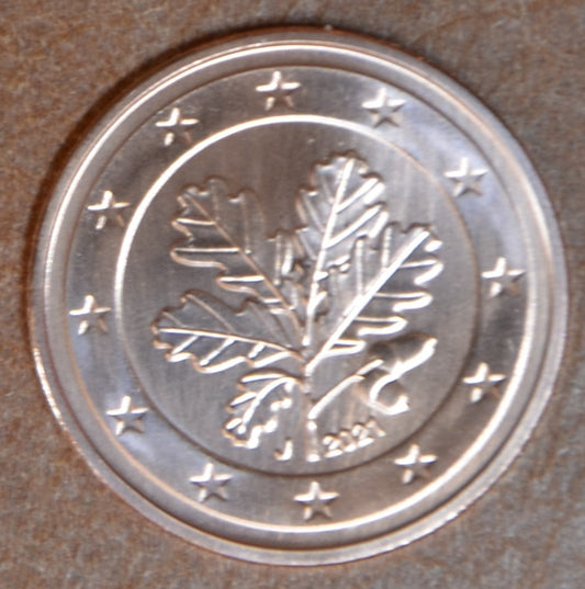 1 cent Nemecko 2021 "J" (UNC)