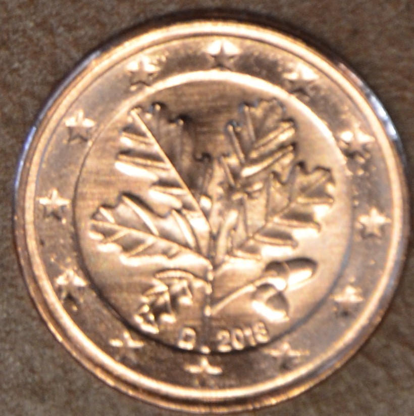 1 cent Nemecko 2018 "D" (UNC)