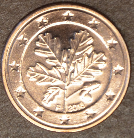 1 cent Nemecko 2018 "F" (UNC)