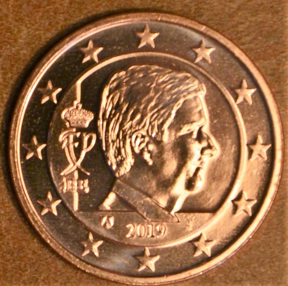 2 cent Belgicko 2019 - Kráľ Filip (UNC)