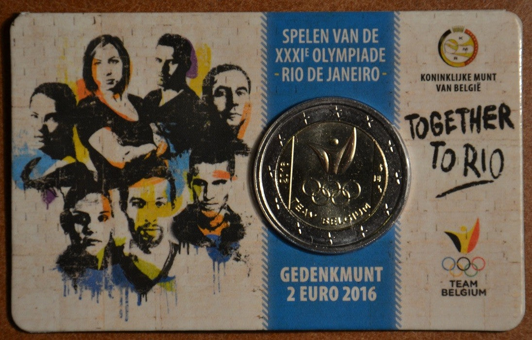 2 Euro Belgicko 2016 - Olympijský team Belgicka  (BU karta - holandská strana)