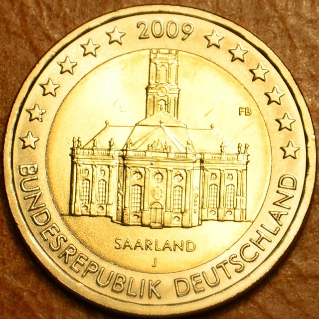 2 Euro Nemecko 2009  "J" Sársko: Kostol Ludwigskirche (UNC)