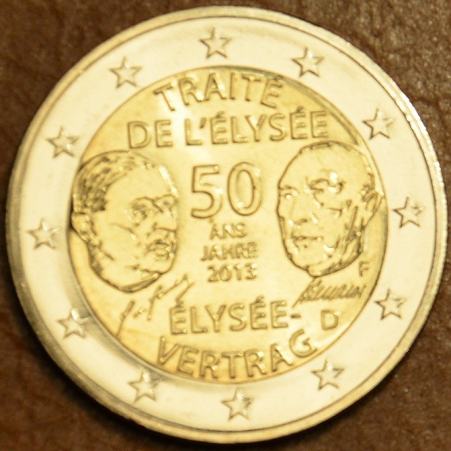 2 Euro Nemecko 2013  "F" 50. výročie Elizejskej zmluvy (UNC)