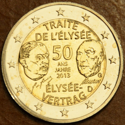 2 Euro Nemecko 2013  "G" 50. výročie Elizejskej zmluvy (UNC)
