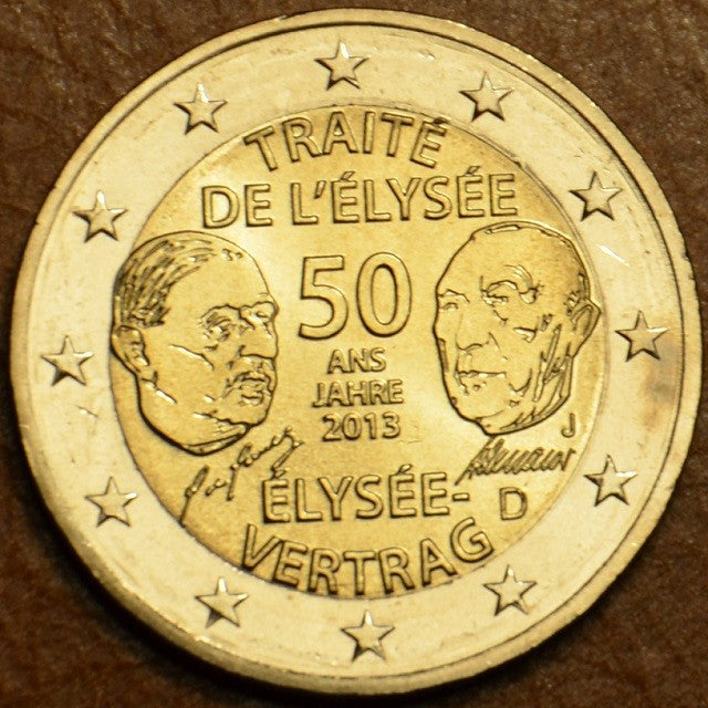 2 Euro Nemecko 2013  "J" 50. výročie Elizejskej zmluvy (UNC)