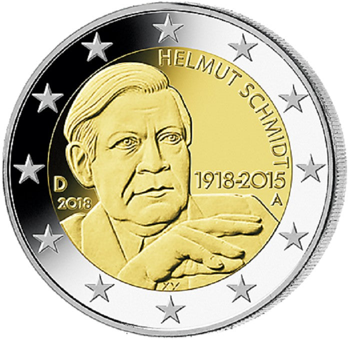 2 Euro Nemecko 2018  "A" Helmut Schmidt (UNC)