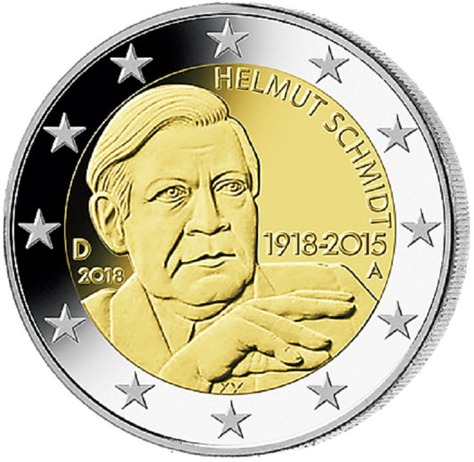 2 Euro Nemecko 2018  "A" Helmut Schmidt (UNC)