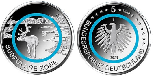 5 Euro Nemecko 2020 "ADFGJ" Subpolárne pásmo  (UNC)