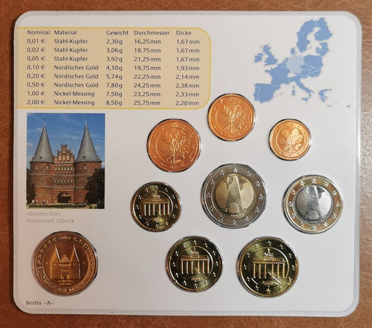 Nemecko 2006 "D" sada 9 euromincí (BU)