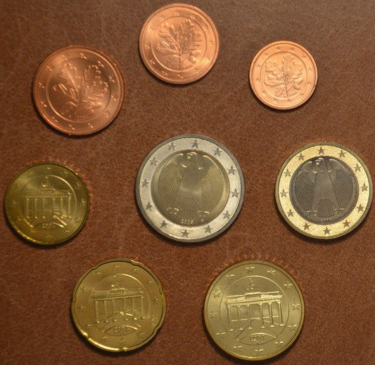 Sada 8 nemeckých mincí 2004 "G" (UNC)